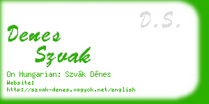 denes szvak business card